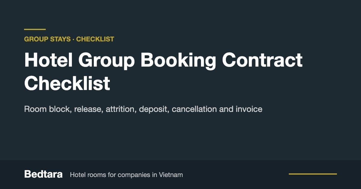 Hotel Room Block Contract: Attrition, Release, Terms